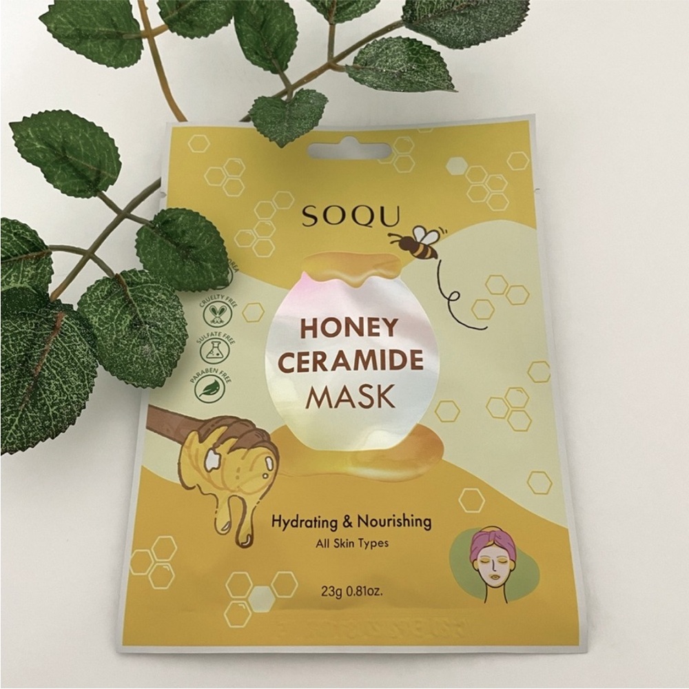 New $5ea OR 5/$15 SOQU Honey Ceramide Hydrating Nourishing Sheet Face Mask